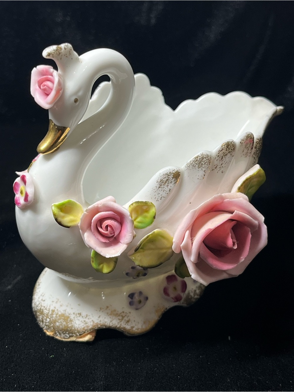 Vintage Lefton China Swan Trinket Dishes - Full Set, Hand-Painted (1950s) - Picture 12 of 15